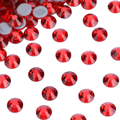 Picture of Jollin Hot Fix Crystal Flatback Rhinestones Glass Diamantes Gems 8.4mm(40ss 144pcs, Red)