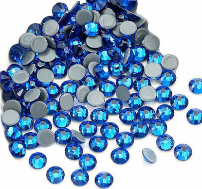 Jollin Hot Fix Crystal Flatback Rhinestones Glass Diamantes Gems 7.2mm(34ss 288pcs, Capri Blue)