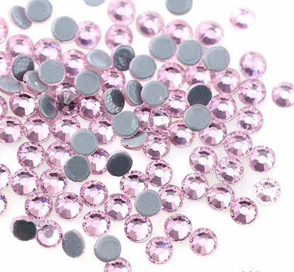 Picture of Jollin Hot Fix Crystal Flatback Rhinestones Glass Diamantes Gems 4.0mm(16ss 1440pcs, Pink)