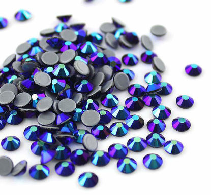 Picture of Jollin Hot Fix Crystal Flatback Rhinestones Glass Diamantes Gems 4.8mm(20ss 1440pcs, Jet AB)