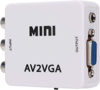 Picture of Video Converter, 480P Mini AV to VGA Adapter, Composite TV Set-Top Box Audio Video Converter (White)