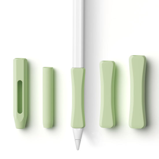 Picture of 5 Pack Pencil Grips Compatible with Only Apple Pencil 2nd Generation Silicone Ergonomic Design Sleeve Holder(Mint Green)