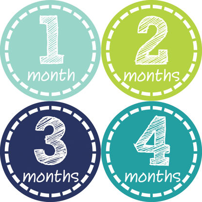 Picture of Months in Motion Baby Monthly Stickers - Baby Milestone Stickers - Newborn Boy Stickers - Month Stickers for Baby Boy - Baby Boy Stickers - Newborn Monthly Milestone Stickers (Style 113)