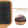 Picture of BLACK EGG Paddle Detangling Hair Brush for Women Girls, Rainbow Nylon Brush for Thick Thin Curly Hair, Includes Wooden Detangler Comb and 3 Hair Ties