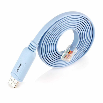 Picture of OIKWAN USB Console Cable, USB to RJ45 Console Cable for Cisco Routers/AP Router/Switch/Windows 7, 8 (1.8m, Blue)