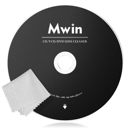 Picture of Mwin CD Cleaner Disc for CD Player, Safe and Effective Laser Lens Cleaning Disc, CD/VCD/DVD Player Lens Cleaner Set for Car and Home