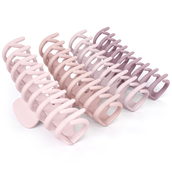 Picture of FRAMAR Large Claw Clips For Thick Hair - Large Hair Clip For Thick Hair, Girls Hair Clips Claw, Big Hair Clips For Thin Hair, Hair Claws Clips For Hair, Matte Claw Clips, Neutral Hair Clips 4 Pack