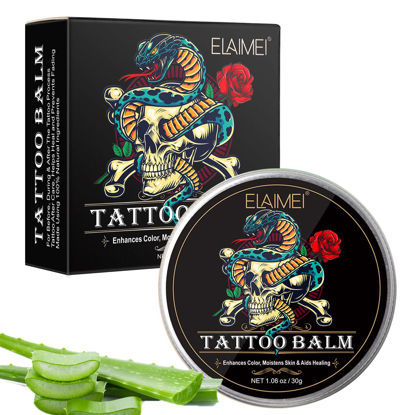 Picture of Tattoo Aftercare Butter Balm,1.06 oz,Old & New Tattoo Moisturizer Healing Brightener for Color Enhance, Natural Organic Tattoo Cream