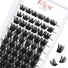 Picture of Lash Clusters DIY Eyelash Extensions 72 Pcs Cluster Eyelash Extensions 8-16mm Cluster Lashes D Curl Lash Clusters Thin Stem Eyelash Clusters Reusable Makeup for Self-application (Sunny R-01 D 8-16mm)