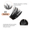 Picture of Lash Clusters DIY Eyelash Extensions 72 Pcs Cluster Eyelash Extensions 8-16mm Cluster Lashes D Curl Lash Clusters Thin Stem Eyelash Clusters Reusable Makeup for Self-application (Sunny R-01 D 8-16mm)