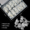 Picture of Ranrose 1200PCS Short Oval Half Cover Nails Tips,Clear/Natural Short Round Acrylic Short Almond False Artificial Nail 12 Sizes with Box