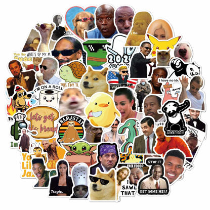 Picture of 156pcs Funny Meme Vinyl Stickers Pack, Vine Stickers for Laptop, iPhone, Water Bottles, Computer, and Hydro Flask, DIY Decor for Bumper Wall (Meme)