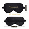 Picture of ZIMASILK 100% Natural Silk Sleep Mask Blindfold,Adjustable Super-Smooth Soft Eye Mask for Sleep with Bag(Good Night - Black)