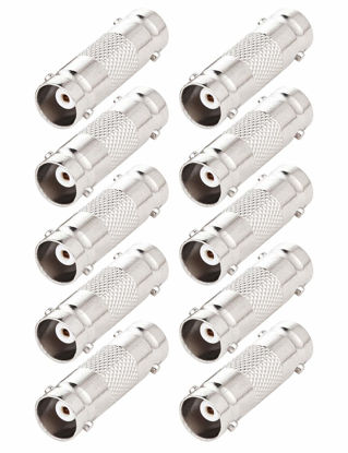 Picture of BNC Female to Female, 10-Pack BNC Barrel Connector Coupler, Extend Cables on CCTV Camera Survelliance System