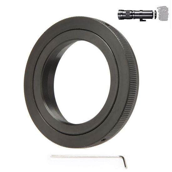 Picture of JINTU Lens Adapter T Mount T2 Ring Compatible with Nikon SLR Cameras D90 D780 D3000 D3100 D3200 D3300 D3400 D5100 D5200 D5500 D5600 D7000 D7100 D7200 D7500 D750 D800 D850