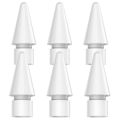 Picture of HATOKU 6 Packs Replacement Tips for Apple Pencil 1st/2nd Generation, Pen Nibs for iPad Pro Pencil (White)