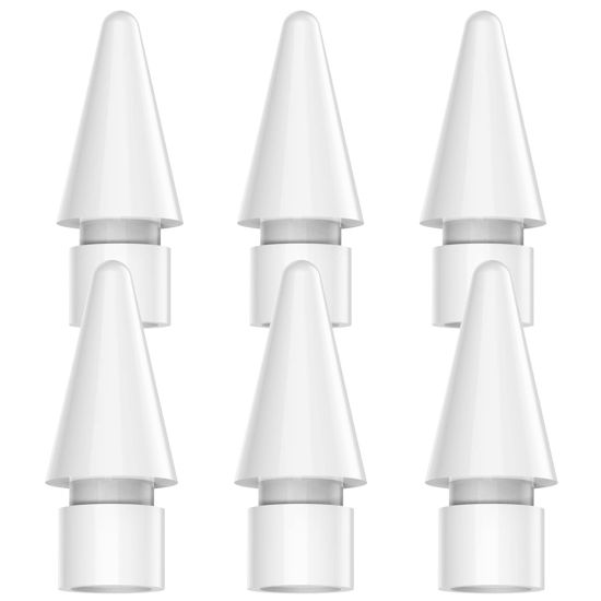 Picture of HATOKU 6 Packs Replacement Tips for Apple Pencil 1st/2nd Generation, Pen Nibs for iPad Pro Pencil (White)