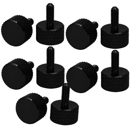 Picture of uxcell Computer PC Graphics Card M3x8mm Fully Threaded Knurled Thumb Screws Black 10pcs