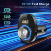 Picture of Bluetooth FM Transmitter for Car, Bluetooth 5.0 Car Adapter, Handsfree Call Car Charger with Fast Charge, 7 LED RGB Colors, Dual USB Port Charger, Wireless Radio Receiver Supports TF Card/U-Disk