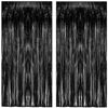 Picture of Black Tinsel Foil Fringe Curtain - GREATRIL Tinsel Curtain Party Backdrop Streamers for Wizard Birthday/Stranger Theme/Halloween/Graduation/Doorway/Christmas Party Decorations 2 Pack