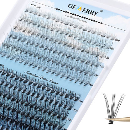 Picture of Individual Lashes Cluster Large Tray 240pcs Individual Lashes 0.07mm 10D/20D D Curl Mix 8-16mm Cluster Lashes Natural Lash Cluster Soft&Lightweight DIY Eyelash Extension By GEMERRY(10D/20D-0.07D, 8-16 Mix)