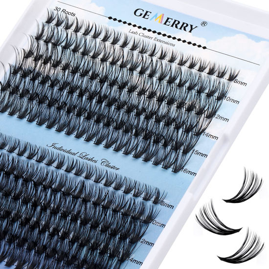 Picture of GEMERRY Individual Lashes 240pcs Large Tray 0.07mm 30P/40P C Curl Mix 8-16mm Lash Clusters Soft&Fluffy Cluster Lashes Mink Lash Extension Clusters Mixed Tray False lashes(30P/40P-0.07C, 8-16 Mix)