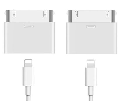 Picture of 2 Pack 30-Pin to Lightning Adapter Apple MFi Certified 8-Pin Female to 30 Pin Connector iPhone Charging Sync Adapter for 30Pin Docking Stations Compatible with iPhone 4/4s/iPad/iPod Touch (No Audio)