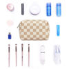 Picture of Narwey Small Makeup Bag for Purse Travel Makeup Pouch Mini Cosmetic Bag for Women (Light Brown Checkerboard, Small)