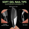 Picture of Soft Gel Nail Tips Square, Bettycora 600Pcs Nail Tips for Acrylic Nails Professional No File Square Nail Tips, Full Cover Clear Gel X Nail Tips for Nail Extensions, Medium 12 Sizes