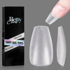 Picture of Medium Coffin Nail Tips, BettyCora Soft Gel Nail Tips Full Matte Pre Buff No File Acrylic False Gelly Nail Tips for Press on Nails Extensions Tips 300PCS 15 Sizes DIY Manicure at Home for Women