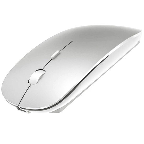 Picture of KLO Rechargeable Bluetooth Mouse for MacBook/MacBook air/Pro/iPad, Wireless Mouse for MacBook/Laptop/Notebook/iPad/Chromebook/pc(Silver)