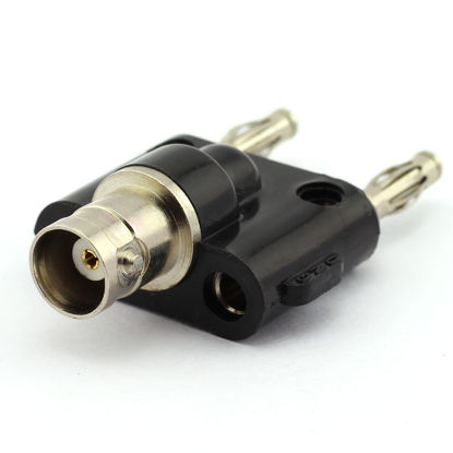 Picture of DGZZI 2-Pack BNC Female to Dual Banana Male Plug Jack Binding Posts RF Coaxial Adapter BNC to Banana Coax Jack Connector