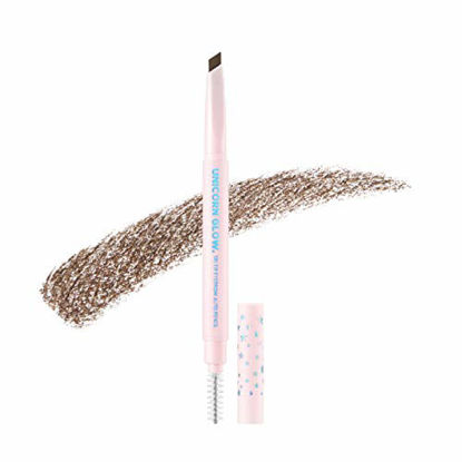 Picture of UNICORN GLOW Tri Tip Eyebrow Auto Pencil, 3 Brown - All-in-One Triangular Eye Brow Pencil | Long-Lasting Triangle Point Eyebrow Pencil with Built-in Spoolie 0.005 oz. / 0.14 g Korea