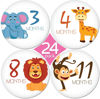 Picture of 24 Pack of 4" Baby Monthly Stickers by KiddosArt. 1 Happy Animal Sticker Per Month of Your Baby's First Year Growth and Holidays. Month Sticker for Baby, Boy or Girl. Milestone Onesie Stickers