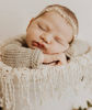 Picture of EDERA Newborn Photography Props Baby Photoshoots Pearl Headbands Girl Photo Posing Mohair Tieback (B Ivory)