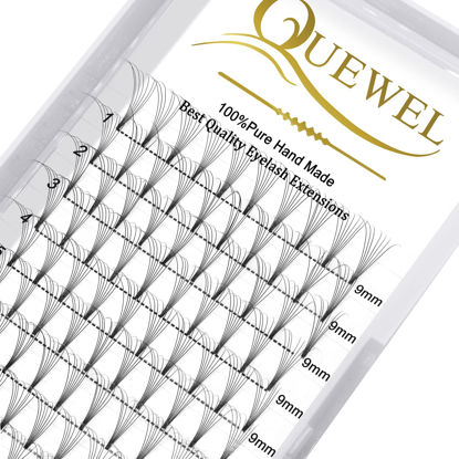 Picture of Volume Lash Extensions 7D 0.07mm C Curl 9mm Short Stem Premade Fans Soft|Optinal 3D|4D|5D|6D|7D|8D 0.07/0.10mm C/D 8-20mm Mix-9-16mm 12-15mm 8-15mm|(7D 0.07C 9mm)