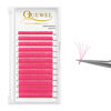 Picture of Colored Lashes Extensions .07 D Curl Easy Fan Volume Lashes Pink Volume Lash Extensions 9-16mm Mixed Lash Tray Self Fanning 2D-10D Volume Eyelash Extensions by QUEWEL (Pink 0.07 D 9-16mm)