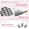 Picture of QUEWEL Lash Clusters 72 Pcs Wide Stem Cluster Lashes Mix8-16mm DIY Eyelash Extension Individual False Eyelashes Soft & Do Not Break for Personal Makeup Use at Home(QUH-S012-Mix12-18mm)