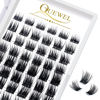 Picture of QUEWEL Lash Clusters 72 Pcs Wide Stem Cluster Individual Lashes 16mm Length DIY Eyelash Extension False Eyelashes Soft & Strong Thin Band for Personal Makeup Use at Home(QUH-A15-16mm）