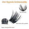 Picture of QUEWEL Lash Clusters 72 Pcs Wide Stem Cluster Individual Lashes 16mm Length DIY Eyelash Extension False Eyelashes Soft & Strong Thin Band for Personal Makeup Use at Home(QUH-A15-16mm）