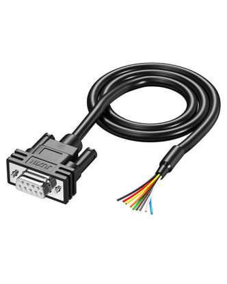 Picture of JUXINICE DB9 Extension Cable 9 PIN Female Connector to Bare Wire D-SUB 9-Pin RS232 Serial Cable with Bare Wire End Cable (DB9 Female, 3FT)