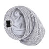 Picture of Satin Lined Sleep Cap Bonnet for Curly Hair and Braids, Stay On All Night Hair Wrap with Adjustable Strap for Women and Men, Light Grey and White, Pack of 1