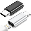 Picture of FQSH for Lightning Female to USB C Male Adapter-2 Pack Lighting to USB C Adapter,Charging for iPhone 15/15 Pro/15 Pro Max/15 Plus,iPad i OS,Samsung,Google,Support Data Transmission,Black+Silver