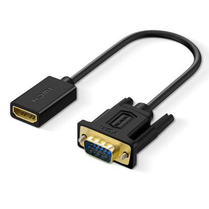 Picture of SHULIANCABLE HDMI to VGA, HDMI to VGA Adapter (Female to Male) Compatible with Monitor, PC, Xbox, TV Stick, Raspberry Pi, Roku, Computer, Laptop (6 Inch)