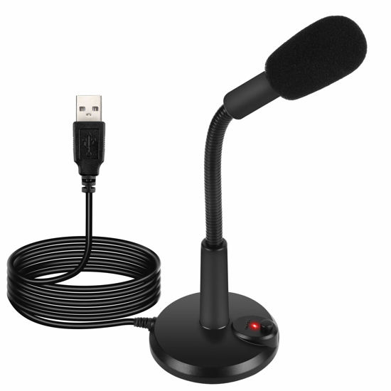 Picture of Microphone for Computer, LarmTek USB Microphone for Business Video Conference,Recording,Chat,Skype,Online Class,Mute Button with Led Indicator,Plug and Play Compatible with Laptop Pc MacBook…