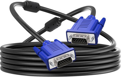 Picture of PASOW VGA to VGA Monitor Cable HD15 Male to Male for TV Computer Projector (15 Feet)