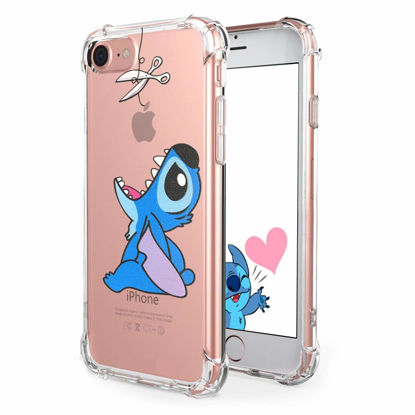 Picture of STSNano Case for iPod Touch 5/6/7 Fashion Cute Cartoon Soft TPU Silicone Cover, Funny Stch Design Fun Clear Anime Protective Skin Slim Fit Ultra-Thin Shockproof Teens Kids Cases for iPod Touch 7&6&5