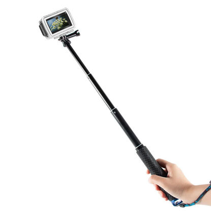 Picture of Alsukeay Selfie Stick Extendable Hand Grip Handheld Monopod Aluminum Telescopic Pole (7-19 inch) Compatible with GoPro Hero 11 10 9 8 7 6 5 4 3+ 3 Session SJ4000 SJ5000 Action Cameras