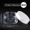 Picture of 4 Pieces Round Clear Wide-mouth Leak Proof Plastic Container Jars with Lids for Travel Storage Makeup Beauty Products Face Creams Oils Salves Ointments DIY Making or Others (White, 4 Ounce)