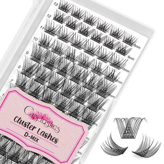 Picture of Lash Clusters DIY Eyelash Extensions 78pcs Crislashes Mixed Eyelash Clusters 8-16mm Cluster Lashes D Curl Natural Lash Clusters DIY Eyelash Extension Clusters for Home Use(B-D Curl Mix8-16mm)